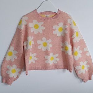Pink Floral Cozy Sweater - Medium